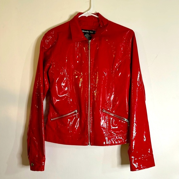{Festival Collection} Womens Red Poly Coat, Med. - Picture 1 of 3